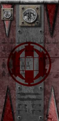 MuzAshen's tweet photo. ArtBomb not done yet.  Andrelious' order warbanner.  Check the kill-count etched in the background.  #dbjedi http://t.co/lWOmXqd0CY
