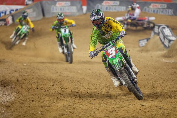 KawasakiUSA's tweet photo. Arenacross - The KX250F swept the podium with @coat595 taking his 1st win. Report - http://t.co/a4u8RyG3B8 #KXProof http://t.co/UQ8iYAhkWc
