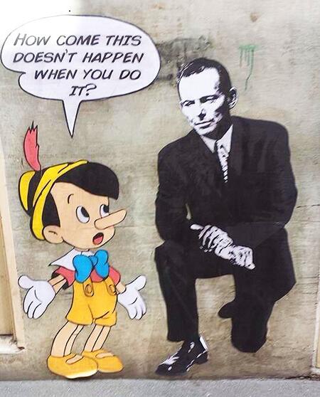 Abbott meets his match. Found in Melbourne, CBD. Spotted by @TheRealEwbank's mate, 31/1/14. fb.me/3eNxaSM9Q