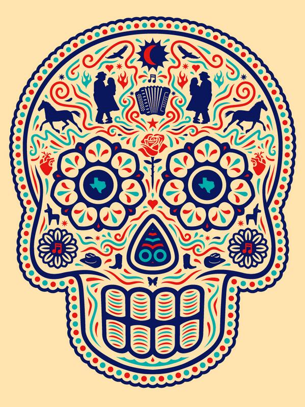 My new print Ganas Tex Mex Skull drops in about a hour at bit.ly/1fCrUbD Please check it out.  Thanks!