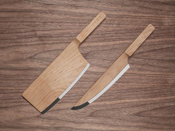 Want! <a href="/designboom/">designboom</a>: solid maple wood knives by the federal inc. add lightness to cutlery designboom.com/design/maple-w…