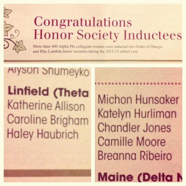 Big shout out to our sisters recognized for Order of Omega in the latest issue of Alpha Phi Quarterly! #scholarship 📚