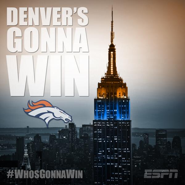 ESPN (@espn) on Twitter photo Retweet if you’re picking the <a href="/Broncos/">Denver Broncos</a> to win in the <a href="/VerizonWireless/">Verizon Wireless</a> Super Bowl Twitter Vote. #WhosGonnaWin Retweet if you’re picking the <a href="/Broncos/">Denver Broncos</a> to win in the <a href="/VerizonWireless/">Verizon Wireless</a> Super Bowl Twitter Vote. #WhosGonnaWin