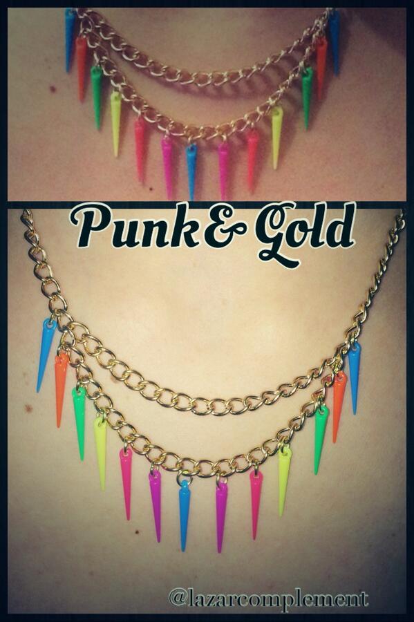 Collar Punk&Gold #handmade #creacionesunicas @Lazarcomplement @ArmarioSira