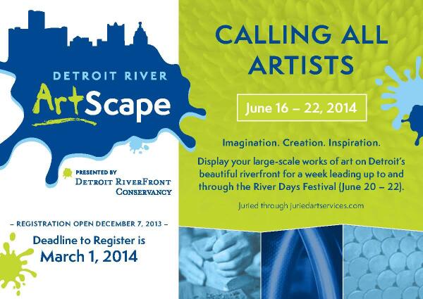 Beyond_Basics's tweet photo. Calling all #artists! Apply to show your artwork on the @DetroitRvrfrnt! #detroit #art http://t.co/BjSwrD6aC7
