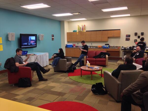 EP_AIA's tweet photo. The Green Room is riveted and full of speakers lying in wait @TEDxTelfairSt #TEDxTS http://t.co/3GFWrVmzkg