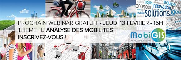 <a href="/MobiGIS/">MobiGIS</a> organise un #webinar le 13 février! Thème : l'analyse des mobilités
Inscription : webinar@mobigis.fr