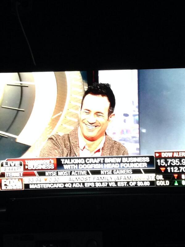 cschabert's tweet photo. @dogfishbeer this was a nice surprise and segment this morning for me http://t.co/NjJnggWZdG