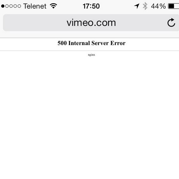 StevenDhaeyere's tweet image. #Vimeo down? #servererror