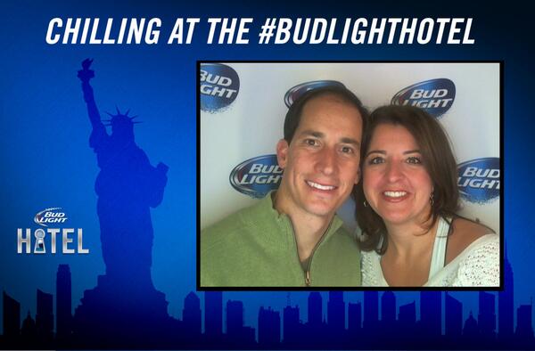 BudLightHotel's tweet photo. Chilling at the #BudLightHotel with @steprush #SB48 http://t.co/PhrWbJtbs6