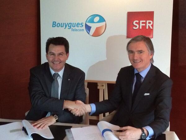 simongillham's tweet photo. SFR et BOUYGUES Telecom: photo historique d'un moment historique! Bravo J-Y Charlier. http://t.co/iFWVtZEU1Y