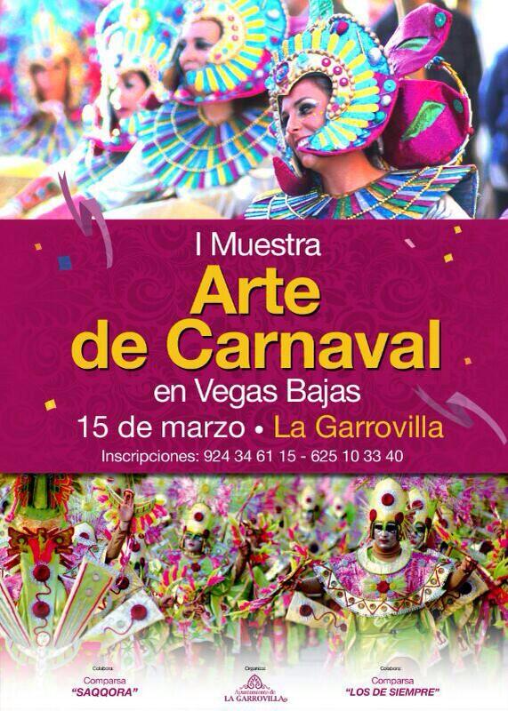 I Muestra Arte De Carnaval En Vegas Bajas.150 euros por comparsa, agua y una chapa por componente.