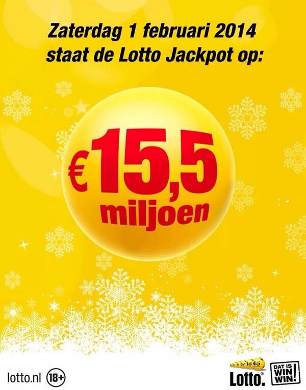 #Lotto maak deze week kans op 15,5 miljoen
#Lotto loten koop je bij o.a.
SLS-Shop
St.Jansstr.13
#Groningen 
#gwv2014