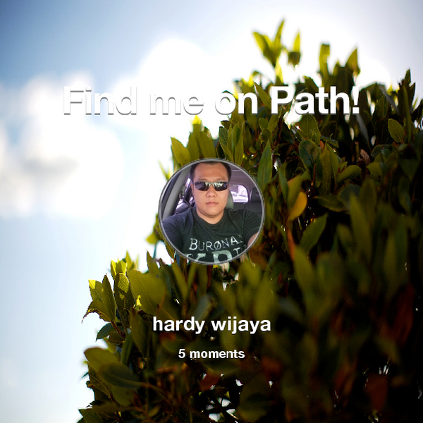 bolobolo88's tweet photo. Find me on #Path now! Go to: http://t.co/h1lHLIh3gq! #thepersonalnetwork http://t.co/QTa4BnxXxY