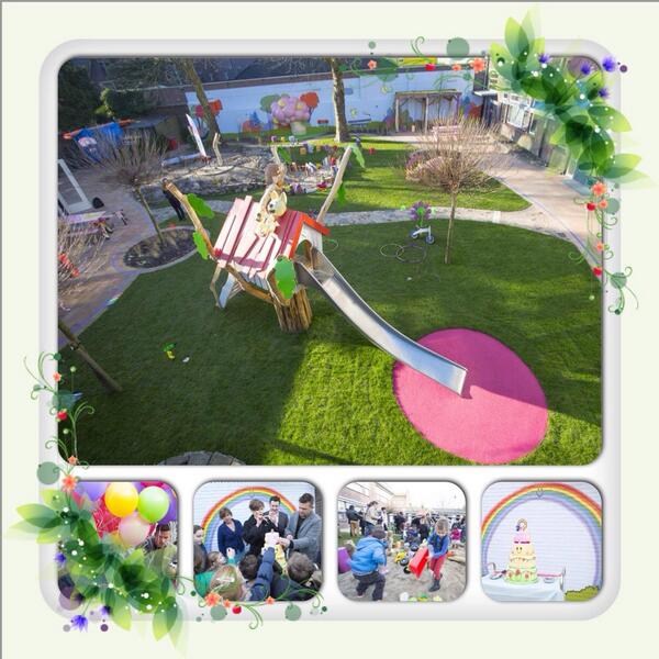 HetVergetenKind's tweet photo. Dag 3 Week vh #vergetenkind: feestelijk de eerste Buiten Tovertuin geopend!! Ballonnen, fun, taart en @woezelenpip http://t.co/ZpbfuWD2qH