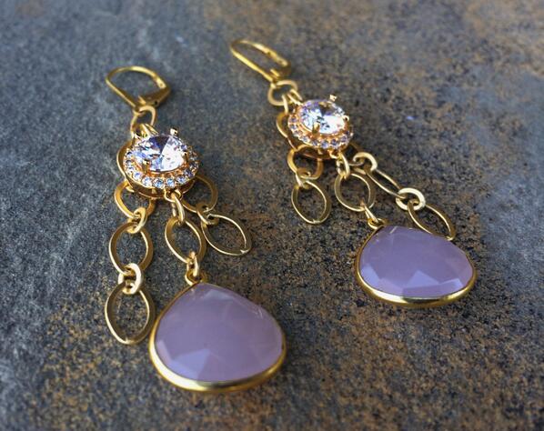 bjouestyle's tweet photo. Loving these new earrings for Valentines day! Rose Quartz to bring love! http://t.co/952K9X091c
