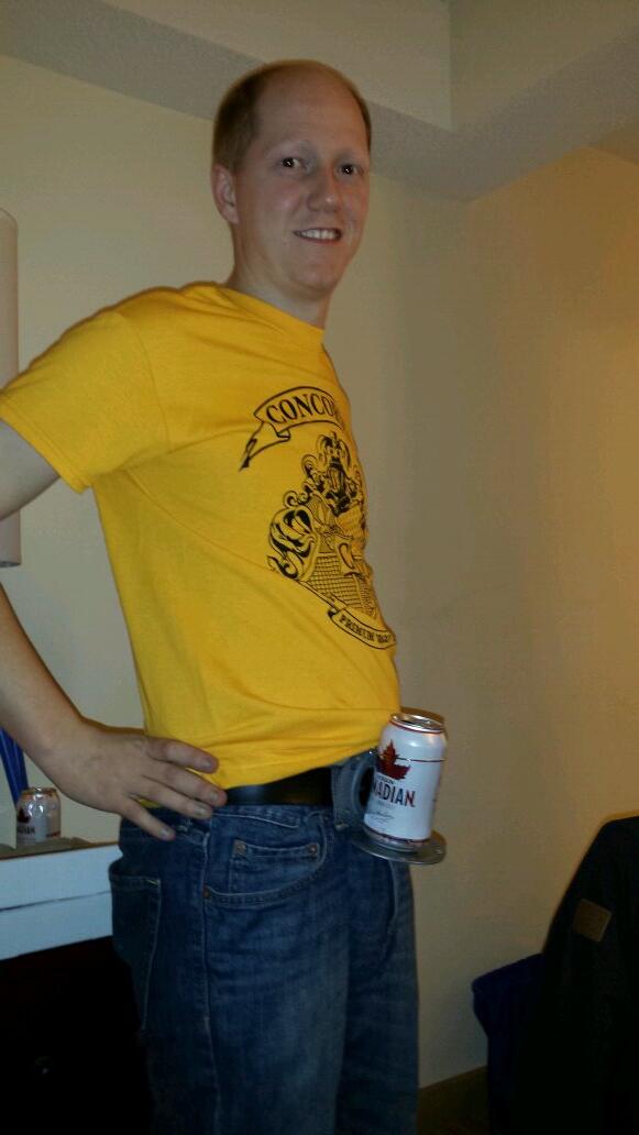 CSCEConcordia's tweet image. Concordia wins  with a beer buckle. #handsfree #odoylerules #gnctr2014