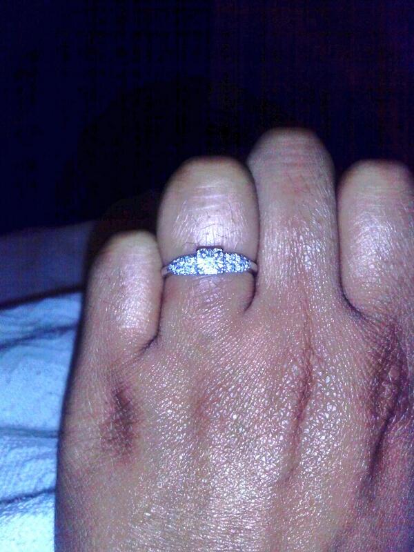 MzAshleyBee's tweet photo. #brideday I said Yes and in 5 months, I say I do! Simple ring, simple things http://t.co/bUpBtihce6