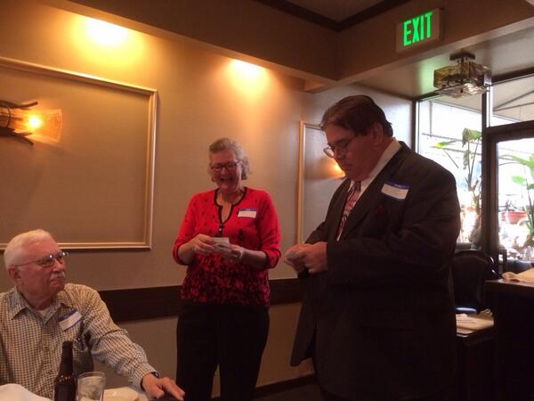 CAJProf's tweet image. Mr Meany, Catherine White and VP Brian Carter at kick-off luncheon earlier today.