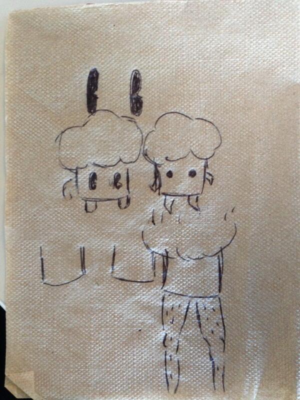 tnychf's tweet photo. Our team logo for @staticshowdown started on a napkin. The legs were the hardest part. http://t.co/zKdJYtD1xJ