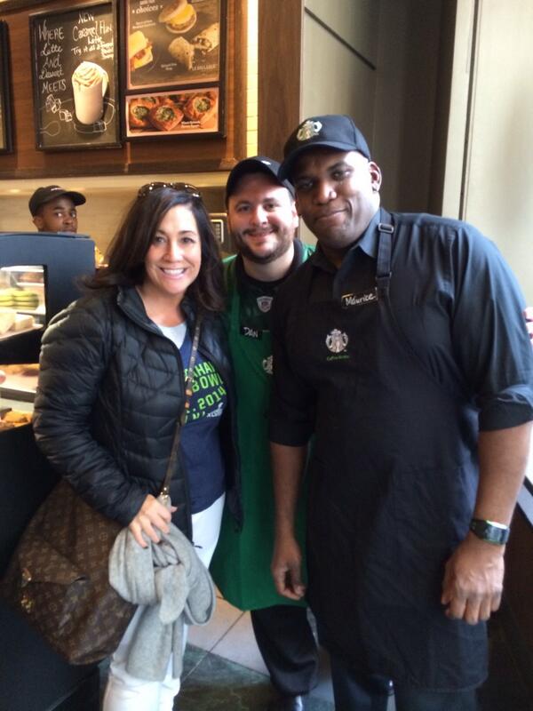 It's our manager,Dan!🏈#SB48  “<a href="/suzannedechant/">Suzanne DeChant</a>: Busy start at 37/broadway.. Thank you partners! #StarbubucksNYCSB48 ”a