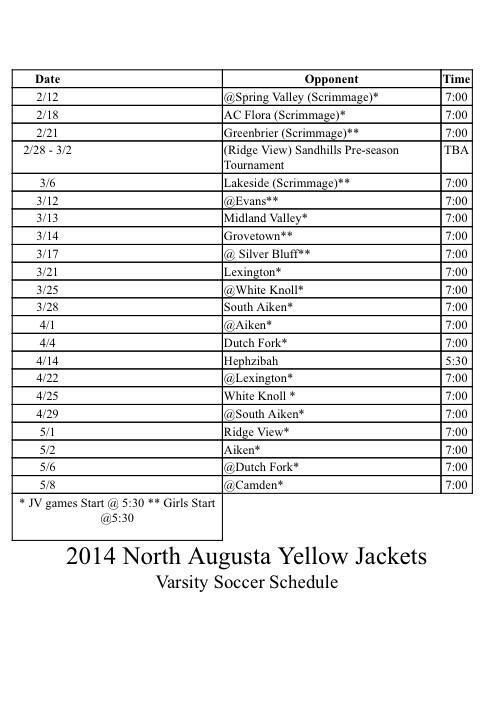 soccer_jackets's tweet photo. 2014 Schedule http://t.co/0HACSivYXz