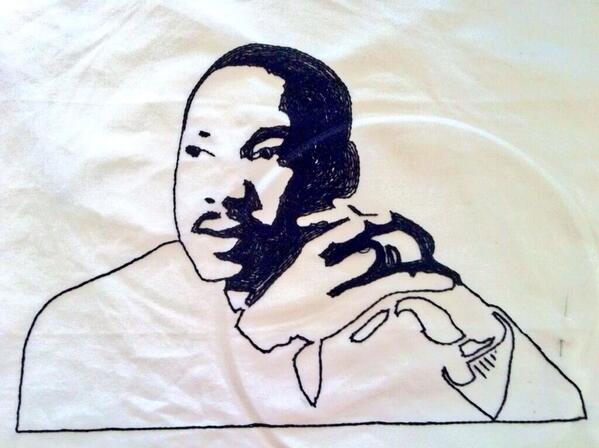 fmssarrows's tweet photo. Feb is Black History Month! Lookin forward 2 celebrating as a school. Embroidered art by @laralevay @PeelSchools #MLK http://t.co/v2fqTC68pg