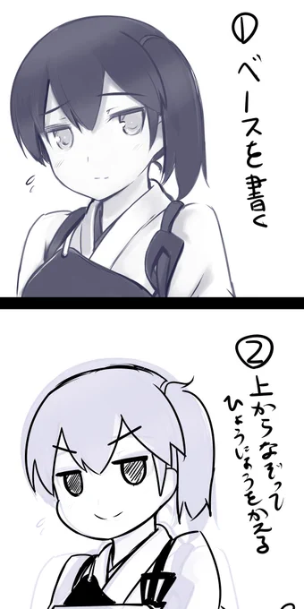 加賀さんの表情差分の描き方 