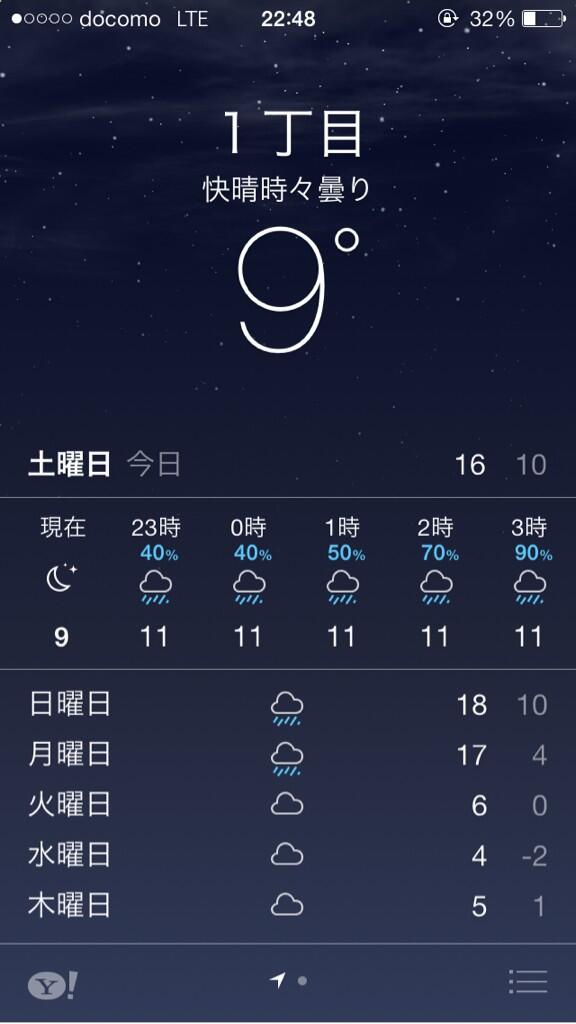 e_tan0429's tweet photo. どこの天気やねん(T ^ T)うち今3丁目におるのに。 http://t.co/Hpl3OwZLr1