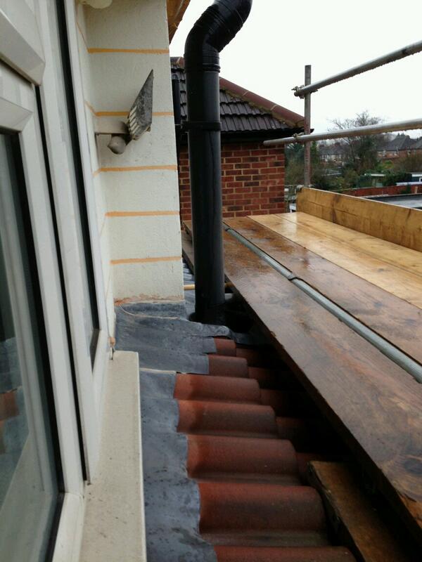Soil pipe and velux window to be removed. 
Velux is under scaffold.Going to be a pain getting to the velux.