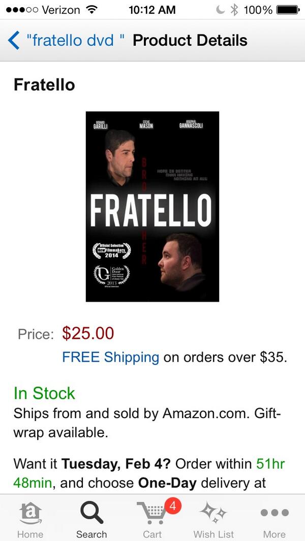 Fratello2013's tweet photo. Also on Amazon! http://t.co/6zz57uSi9g