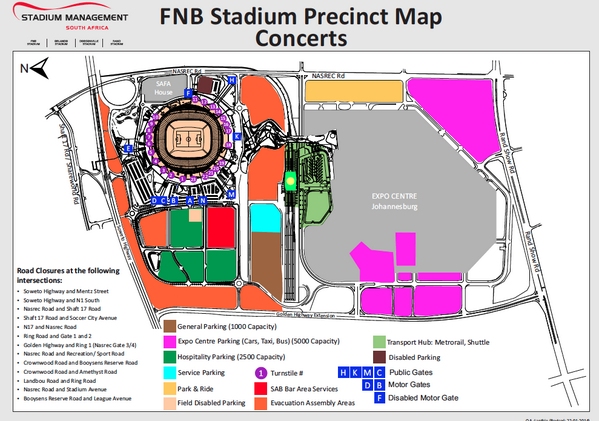 BigConcerts's tweet photo. #SpringsteenJHB Venue Map. http://t.co/rw2RL3XGyK