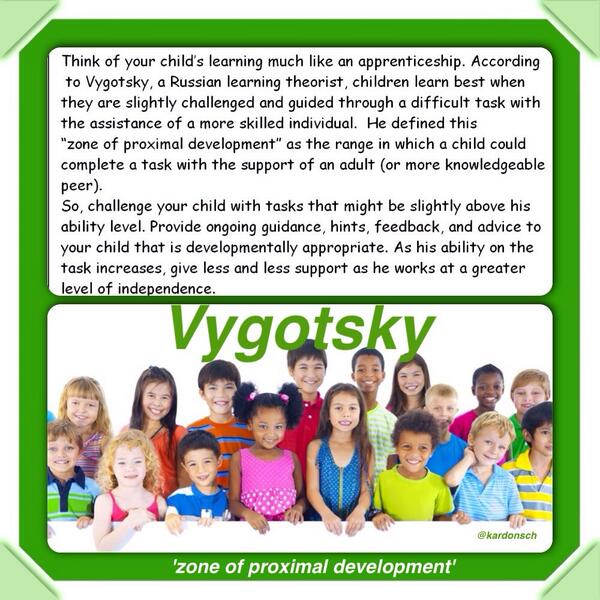 kardonsch's tweet photo. 'Zone of proximal development' #Vygotsky #education http://t.co/9FpE1coYQY