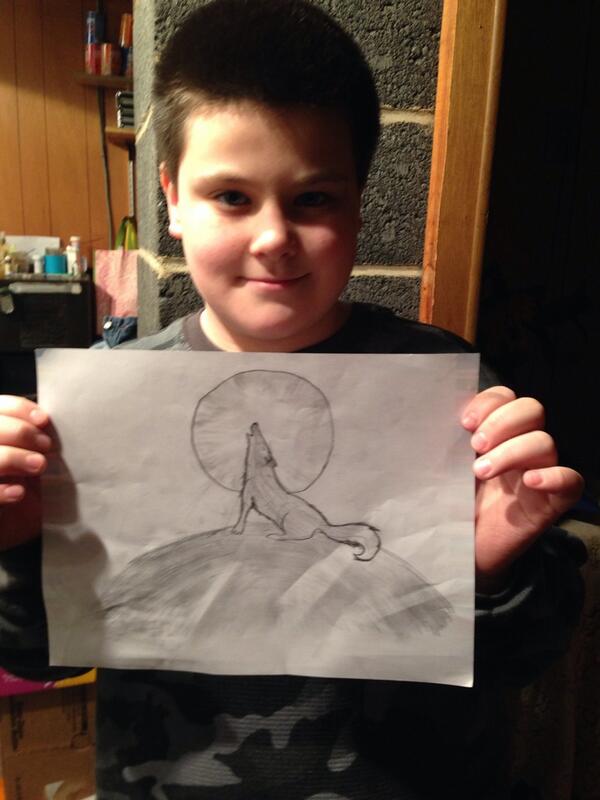 AhhImAGummyBear's tweet photo. Me and my brother @matthewbachand drew this wolf! http://t.co/HBcKbyNaMA