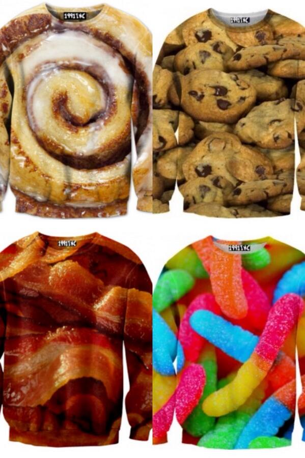 SexyFoodPics's tweet photo. Giving away the choice of these food sweaters at 1K followers! RT to enter, must be following! Winner will be DM-ed http://t.co/tdBrsdTpJl