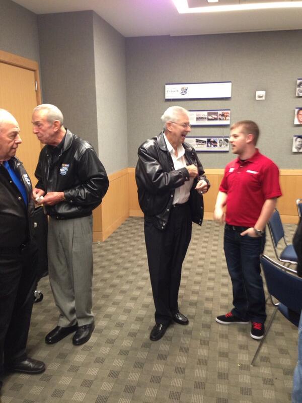 PhoenixRacing51's tweet photo. Came back from autographs and look who @J_Allgaier ran into. Always nice to see @nascarhall members. http://t.co/uZv2eHtcY8
