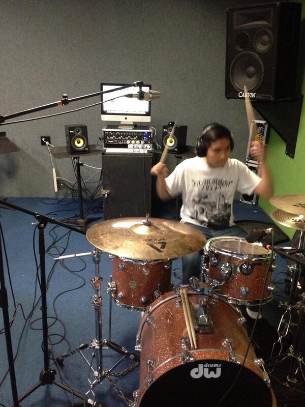 TheIsstudio's tweet image. When we went mobile to record drums for @patmaysjunes and @lilmarc666 doing the drums for the EP.