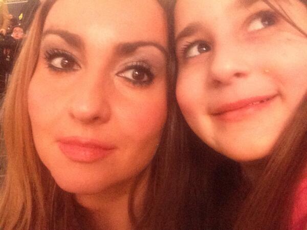 MarinaLevitis's tweet photo. Baby and me last night at Nets game http://t.co/Ki0D62EIz9