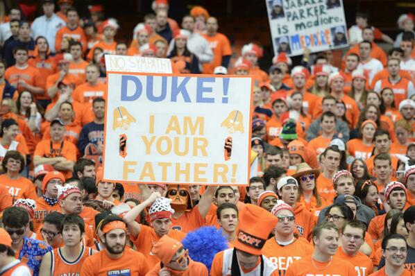 SportsCenter's tweet photo. Syracuse expects a college basketball on-campus record 35,446 people to attend school's 1st ACC game vs. Duke. » http://t.co/BbygGqt0SZ