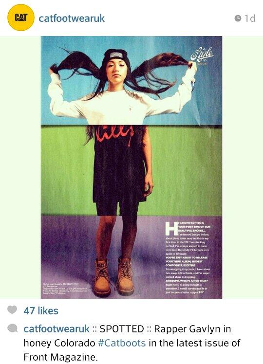 Check ur  gurl out I'm in the latest issue in #FrontMagazine #London wearing honey Colorado #catboots @CATFOOTWEARUK