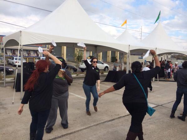 libertyskitchen's tweet photo. We will always find a reason to dance in NOLA! @WFM_Louisiana #refreshproject http://t.co/BwwlWAw35g