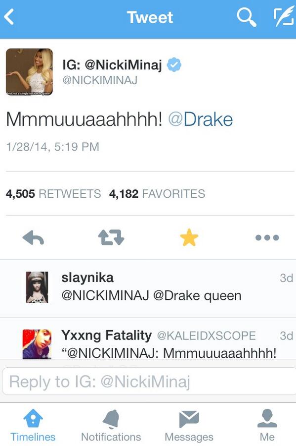 TheMarajMag's tweet photo. #TeamDricki !!!! @NICKIMINAJ http://t.co/1oPbz36dqi