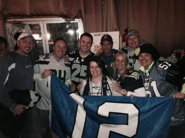 tracybanfield's tweet photo. 12th man and Doug Flutie in New York! #GoHawks #Seahawks @Seahawks #SB48 http://t.co/BEXSXrWxPS