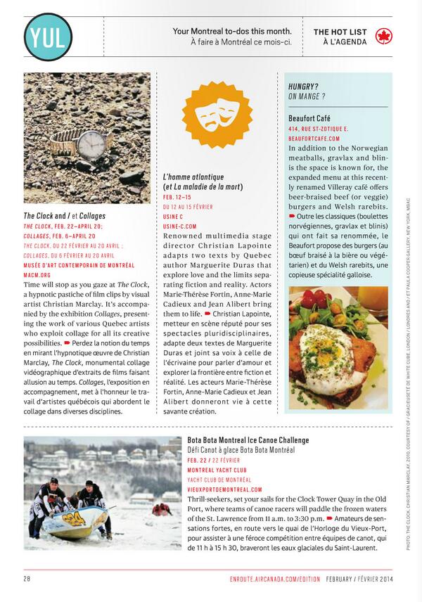 Beaufortcafe's tweet photo. À lire dans le enRoute Air-Canada de février!! http://t.co/u3u1X2A9dX