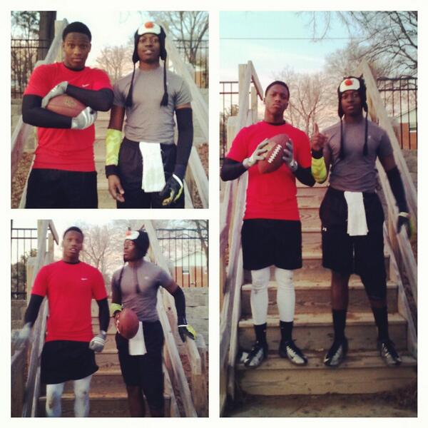 TyshonHinton's tweet photo. Bro &amp; I at the field yesterday http://t.co/rymbigs3Ju