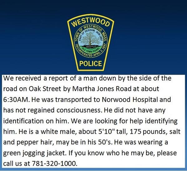 Westwood Police tweet media