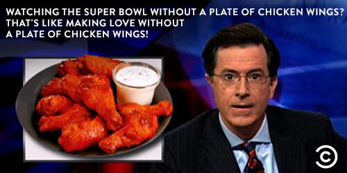 ComedyCentral's tweet photo. Imagine a Super Bowl without chicken wings. On second thought, don't. http://t.co/qQnMmRhStC