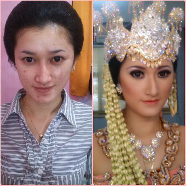 Hasil gambar untuk gambar rias pengantin after before NON hijab