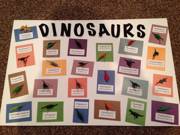 reicheltscience's tweet photo. Preschool matching dinosaur poster done- next up putting their matches in Dino eggs http://t.co/6GJV7iaDEA