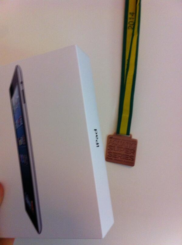 Thanks <a href="/bhpbilliton/">BHP</a> Aquatic Super series for a pretty cool prize! iPad for 2.5km!